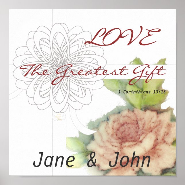 Love The Greatest Gift Poster-Customize Poster (Front)