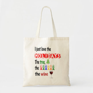 Love The Holidays, Tree, Lights and Wine Tote Bag