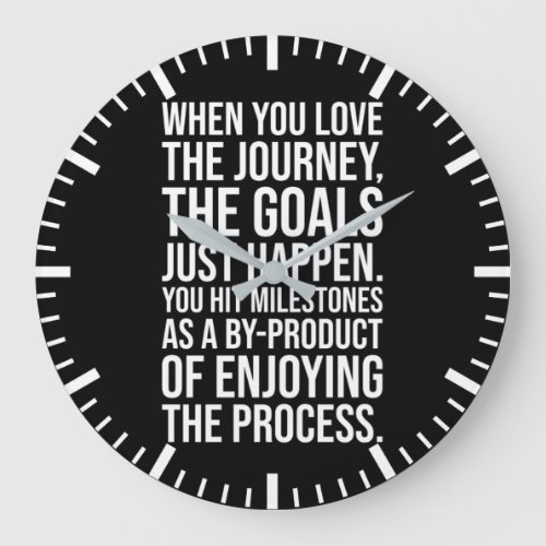 Love The Journey Enjoy The Process _ Motivational Large Clock