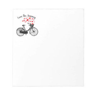 Love the Journey Inspirational Vintage Bike hearts Notepad