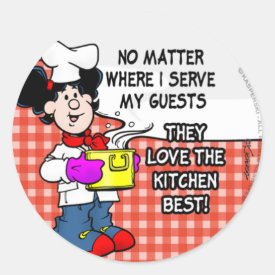 Love The Kitchen Best Classic Round Sticker