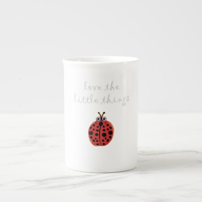 Love the Little Things Ladybug Bone China Mug (Front)