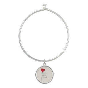 Love the Lord  & Heart Balloon Bangle Bracelet