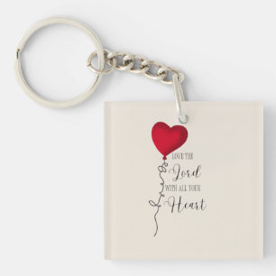 Love the Lord  & Heart Balloon Keychain