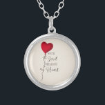 Love the Lord  & Heart Balloon Silver Plated Necklace<br><div class="desc">This charming Christian art piece featuring the uplifting message, "Love the Lord With All Your Heart." The design showcases a whimsical red heart-shaped balloon, symbolizing joy and love. With its simple yet impactful typography, this artwork emphasizes a heartfelt devotion, making it a perfect addition to your home or a thoughtful...</div>