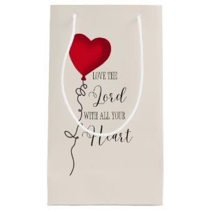 Love the Lord & Heart Balloon Small Gift Bag