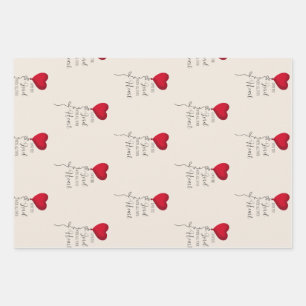 Love the Lord  & Heart Balloon Wrapping Paper Sheets