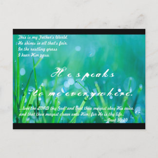 ...love the LORD thy God, and that thou mayest obe Postcard