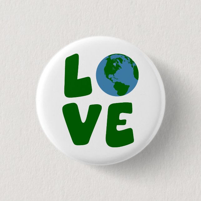 Love the Mother Earth Planet Button (Front)