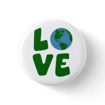 Love the Mother Earth Planet Button