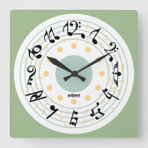 LOVE THE MUSIC IS YOU BY MASANSER SQUARE WALL CLOCK