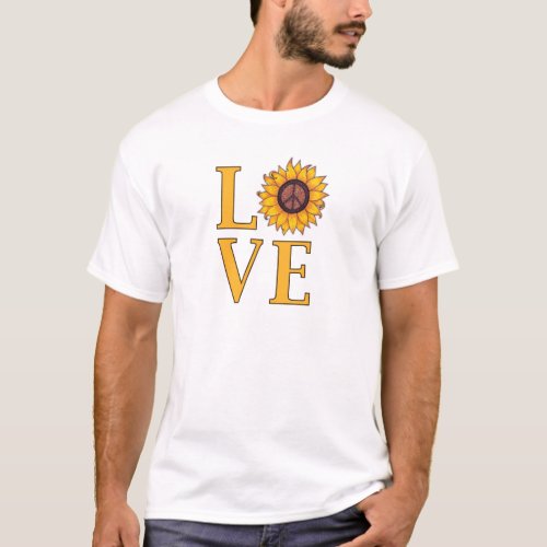 Love the Peaceful Sunflower T_Shirt