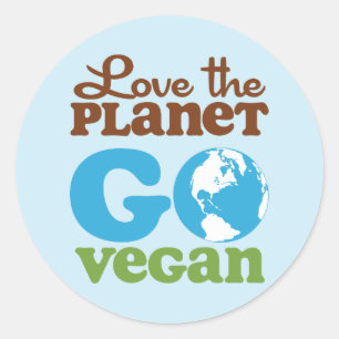 Love the Planet Go Vegan Classic Round Sticker