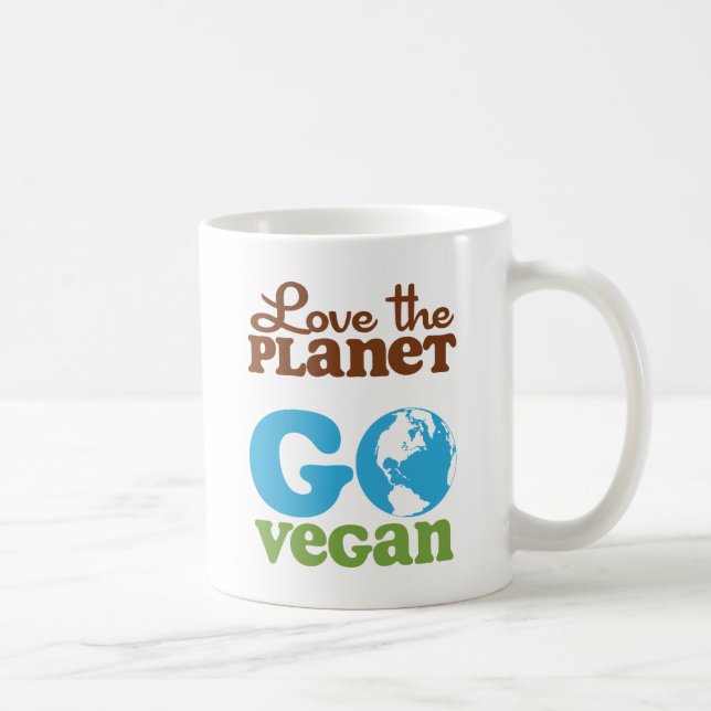 Love the Planet Go Vegan Coffee Mug (Right)