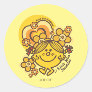 Love The Sunshine Flowers & Color Classic Round Sticker