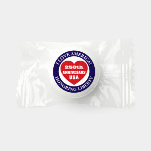 Love the USA Patriotic Red White Blue Heart 250th Life Saver® Mints