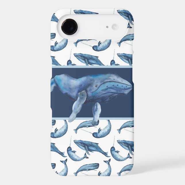 Love the Whales - Blue Whale Design Case-Mate iPhone Case (Back)