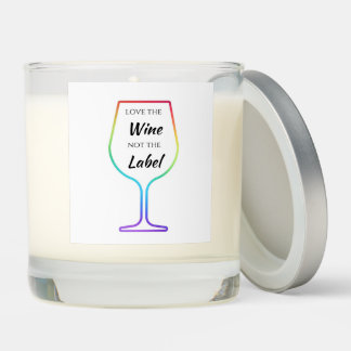 Love the Wine Not the Label Rainbow Wine Glass Scented Candle