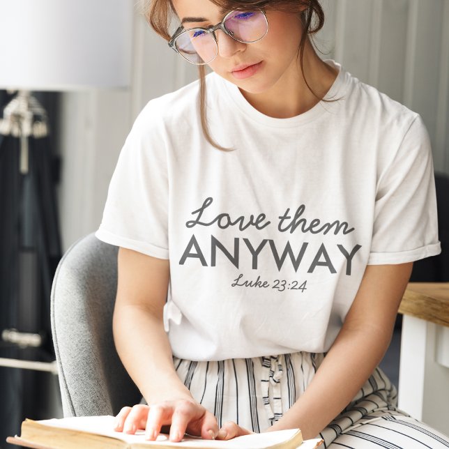 Love Them Anyway | Luke 23:24 Bible Verse Faith Tri-Blend Shirt (Creator Uploaded)