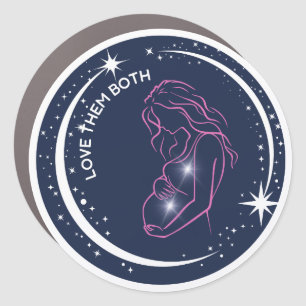 Love Them Both Pro-Life Mother and Unborn Baby Car Magnet