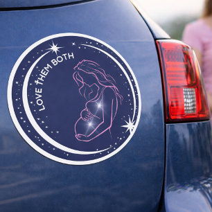 Love Them Both Pro-Life Mother and Unborn Baby  Car Magnet