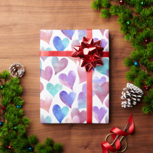 Love-Themed Hearts Valentine Wrapping Paper