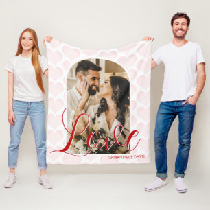 Love Themed Valentines Day Photo Fleece Blanket