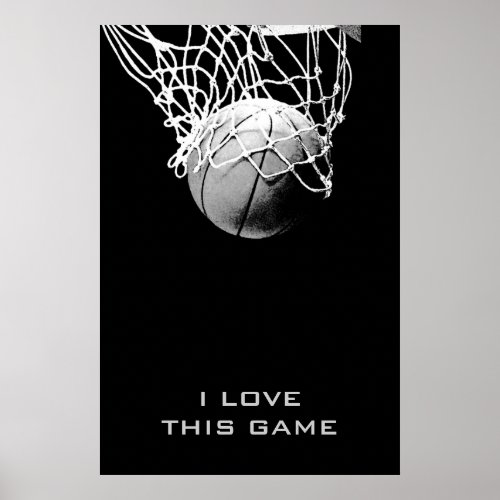 Love This Game Goals Achievement Basketball Poster