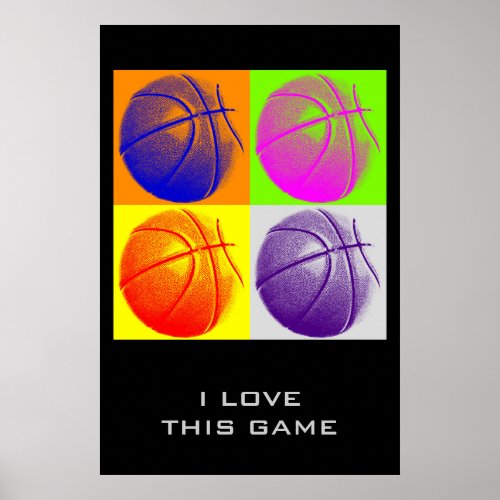 Love This Game Goals Achievement Basketball Poster
