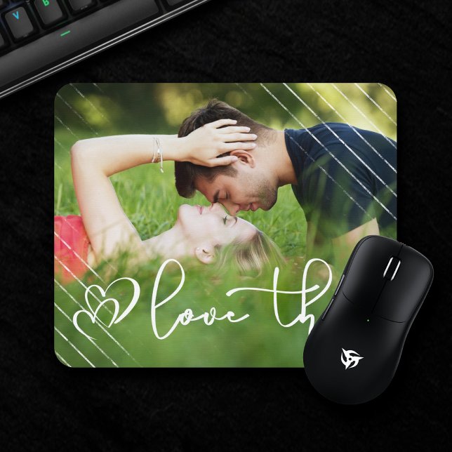 Love This | Modern Urban Casual Script Photo Mouse Pad (Creator Uploaded)