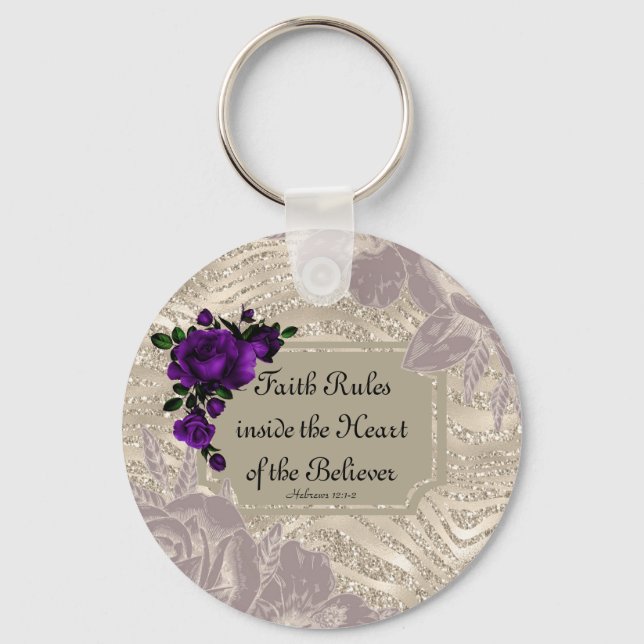 Love this Pretty Gold Floral Key chain.. Faith Keychain (Front)