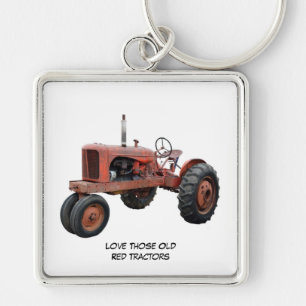 Love Those Old Red Rustic Tractors Keychain