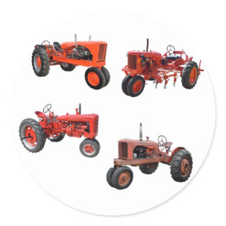 Love Those Old Red Tractors Classic Round Sticker