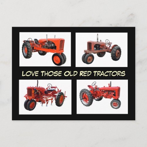 Love Those Old Red Tractors Postcard