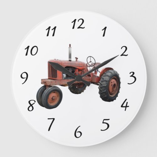 Love Those Old Rusty Tractors Large Clock