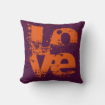 Love Throw Pillow Purple Orange 