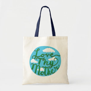Love Thy Mother Earth - Cute Earth Day Doodle Tote Bag