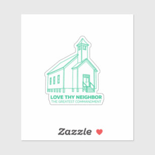 Love Thy Neighbor Church Decal (Emerald)
