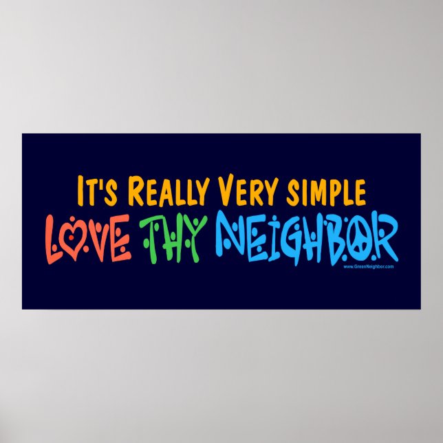 Love Thy Neighbor - Heart, Peace Sign (Front)