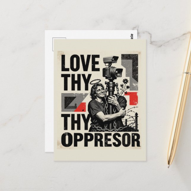 Love Thy Oppressor Postcard (Front/Back In Situ)