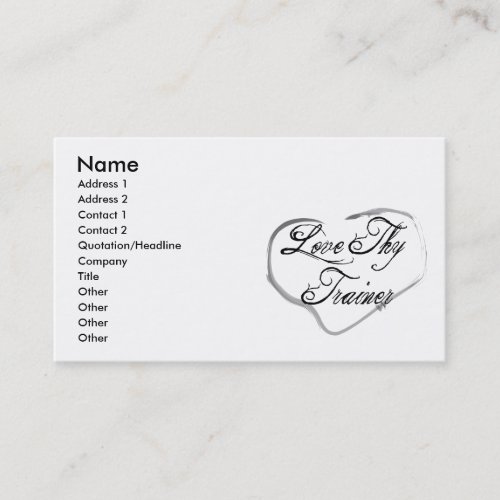 Love Thy Trainer Business Card Template