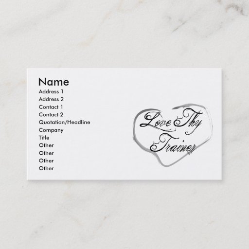 Customizable Love Thy Trainer Business Card Template