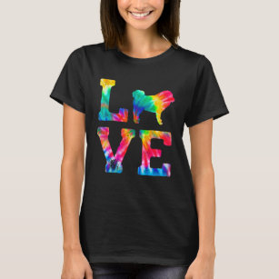 Love Tibetan Mastiff Tie Dye Dog Mom Dad T-Shirt