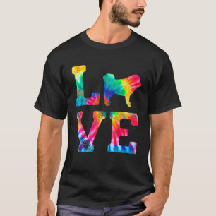 Love Tibetan Mastiff Tie Dye Dog Mom Dad T-Shirt