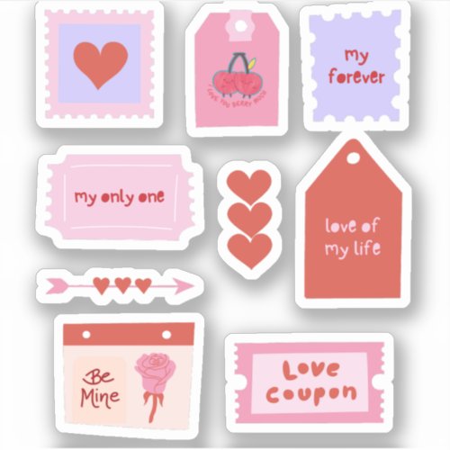 Love Tickets with pink typography Sticker