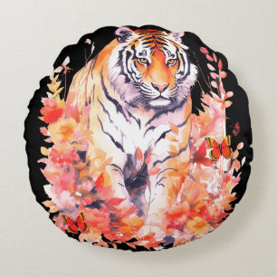 Love Tigers Look no further Round Pillow