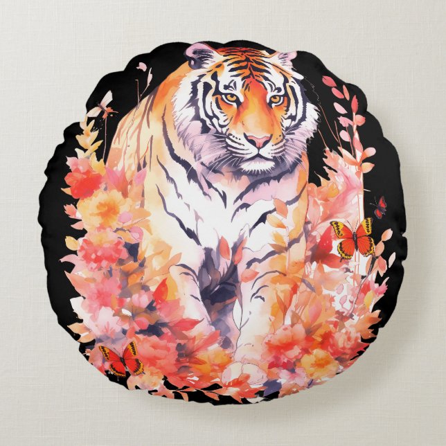 Love Tigers Look no further Round Pillow (Front)