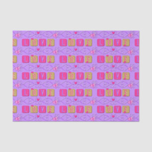 Love Tiles-Lt Purple,Gold,Pink-TISSUE WRAP PAPER