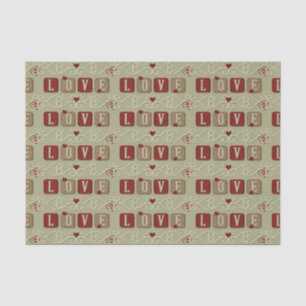 Love Tiles-Red-Gold-Sage-TISSUE WRAP PAPER