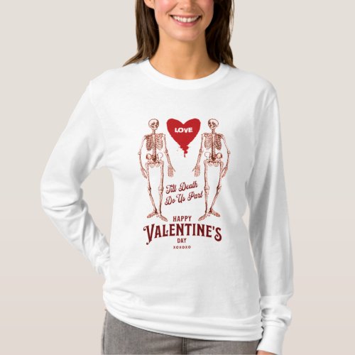 Love Till Death Do Us Part Skeleton Wedding Couple T_Shirt